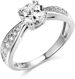 Unique 14k Yellow OR White Gold Engagement Ring Wedding Band