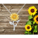 Mother's Day Gifts Sunflower Necklace  S925 Sterling Silver 14K Gold Plated featured several leaves Jewelry for  Women
