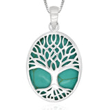 Tree of Life Oval Pendant Necklace