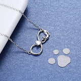 Cat Necklace for Women - 925 Sterling Silver Infinity Love Kitty Pendant Jewelry Gift for Girls Teens Cat Lovers