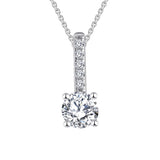 14k White Gold Forever One Moissanite Heart Pendant Necklace For Women