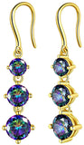Mysitc Rainbow Topaz Jewelry Women 925 Sterling Silver Rainbow Topaz Earring Girls Dating Gift