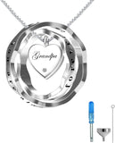 S925 Sterling Silver Cremation Jewelry Urn Pendant Necklace Ashes Keepsake Necklaces for Women - You are Always in My Heart I Love You Forever