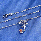 925 Sterling Silver Initial Letter pendant Necklace for Women Cursive Script Name Pendant Jewelry Gift (Letter F)