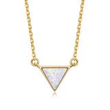 Triangle Created Opal Necklace 