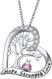 925 Sterling Silver Tree of Life Necklace Ladybug Pendant Necklace Jewelry for Women