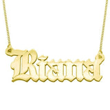 Personalized Old English Font Name Necklace Adjustable 16”-20”