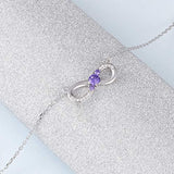 S925 Sterling Silver Anklet for Women Girl Adjustable Infinity Angle Wings Leaf Haret Anklet Jewelry (Infinity Anklet)