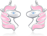 Unicorn Earrings S925 Sterling Silver Animal Stud Earrings Cute Birthday Gift for Her