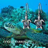 S925 Turtle Earrings Cute Animal Jewelry Ocean Heart Drop Dangle Earrings for Women