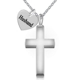 925 Sterling Silver Cremation Jewelry Forever in My Heart Cross Urn Ashes Necklace