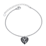 S925 Sterling Silver Heart Urn Memorial Ashes Keepsake Exquisite Cremation Bracelet