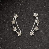 Women's 925 Sterling Silver 4 Hibiscus Flowers Ear Cuff Wire Wrap Sweep Hook Earrings