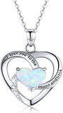 I Love You to The Moon and Back Necklace Opal Moon and Star Heart Necklace Mother Gift Mother Necklace Girlfriend Jewelry