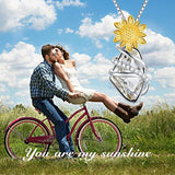 Sunflower Necklace 925 Sterling Silver Wish Stone Pendant Necklace with Chrystal You are My Sunshine Jewelry for Women Teen Girls Birthday Gifts
