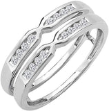 14k Gold Round 0.25 Carat (ctw)  Diamond Double Ring 1/4 CT For Women Anniversary Wedding Band Strengthen the guard