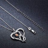 Heart Necklace Infinity Necklace 925 Sterling Silver Rose Necklace Heart Pendant Necklace Infinity Jewelry for Women (A-Heart Infinity Necklace)