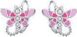 S925 Sterling Silver Animal Dragonfly dangle earrings