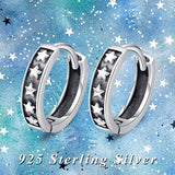 925 Sterling Silver Star Huggie Hoop Earrings for Women