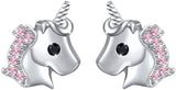 925 Sterling Silver Cute CZ Unicorn Stud Earrings Gift for Women Teens (Nickel Free)