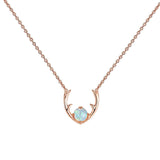  Deer Antler Necklace with  Opal