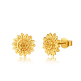 Yellow Sunflower with CZ Warmth Positivity Earrings 