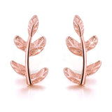 18K Gold Plating 925 Sterling Silver Leaf Stud Earrings Leaves Shape Earrings Hypoallergenic Earrings Jewelry for Women and Girls