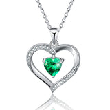 CZ Love Heart Pendant 925 Sterling Silver Necklace Pendant 5A Cubic Zirconia Pendant with Necklaces for Women