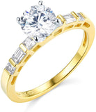 14k White Gold With Solitaire  Diamond Wedding Engagement Ring