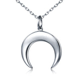 925 Sterling Silver Crescent Moon Pendant Necklace