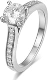 14K Gold Brilliant Cut Halo Solitaire Moissanite Engagement Rings for Ladies