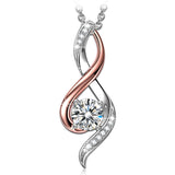S925 Sterling silver Infinity Rose Gold Necklaces Pendants