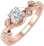 1/5 Carat Diamond Engagement Band Promise Ring in 14K Gold