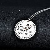 I Love You Forever Heart Pendant Necklace Sterling Silver with Star for Women