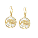 Tree of Life Dangle Earrings Sterling Silver Natura Mother of Pearl Fine Jewelry