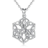 S925 Sterling Silver Celtic Knot Necklace Flower of Life Necklace Celtic Infinity Jewelry Gifts for Her