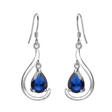 Women's 925 Sterling Silver Prong CZ Simple Teardrop Daily Hook Dangle Earrings