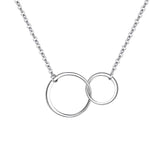 Infinity Interlocking Double Circles Friendship Sister Necklace