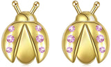 S925 Sterling Silver Animal Ladybug stud earrings