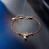 Crown Charm Bracelet 925 Sterling Silver Bracelet for Women Girls with AAA Zircon Rose Gold
