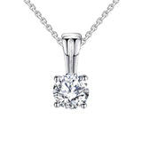 14K White Gold  Forever One CZ Pendant Necklace