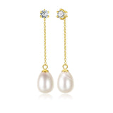 Pear Shape Pearl Wedding Earrings