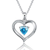 CZ Love Heart Pendant 925 Sterling Silver Necklace Pendant 5A Cubic Zirconia Pendant with Necklaces for Women
