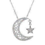 Moon and Star Pendant Necklace 