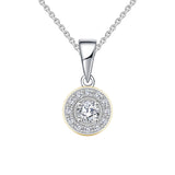 14K White Gold   Forever One CZ  Pendant Necklace For Women