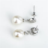 Cubic Zirconia Earrings Bridal Pearl Earrings Mounting