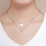 S925 Sterling Silver Lucky Horseshoe Pendant Necklace Oxidized Zircon Necklace