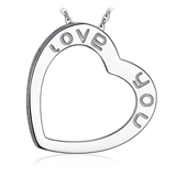 LOVE Heart Silver Pendant Necklace