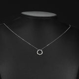 S925 Sterling Silver Personality Micro-Set Round X Pendant Necklace Female Jewelry Cross-Border Exclusive