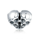 925 Sterling Silver Cute Skulls Heart-shape Charm For DIY Bracelet Precious Jewelry For Women